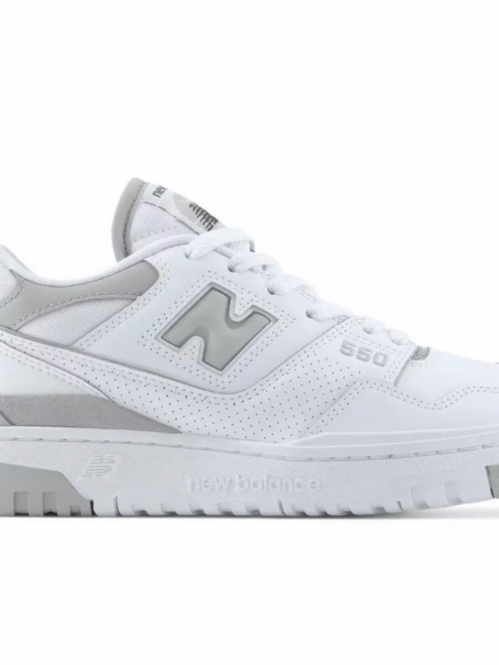 New Balance White Light Grey Low-Top Sneakers